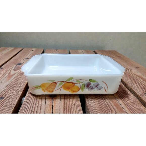 Anchor Hocking Fire King Gay Fad Vintage Fruit Baking Dish 8" 452 Mid Century - Picture 2 of 13